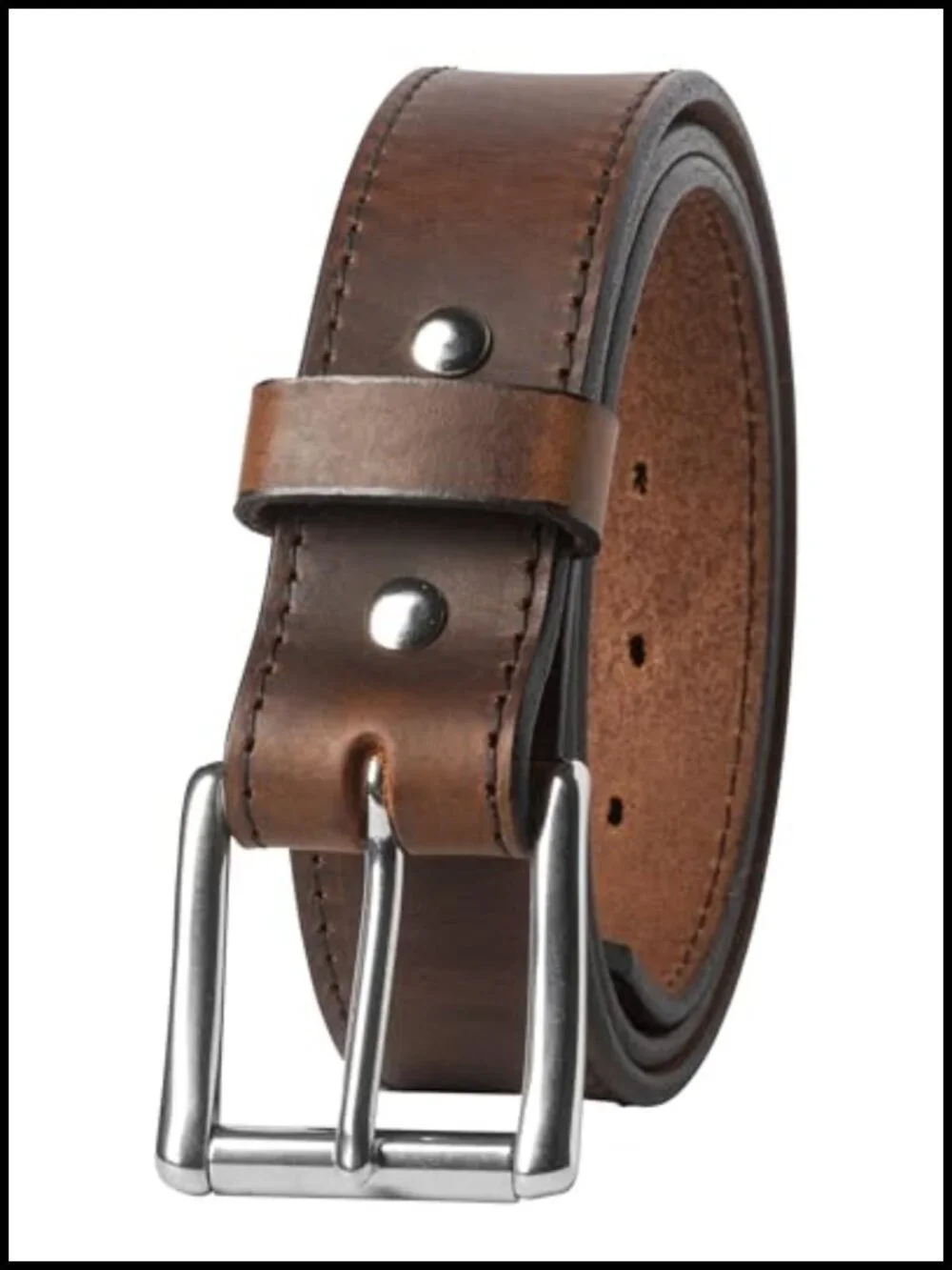 American Made Full Grain Leather Belt for Men - Handmade Casual Dress Belt